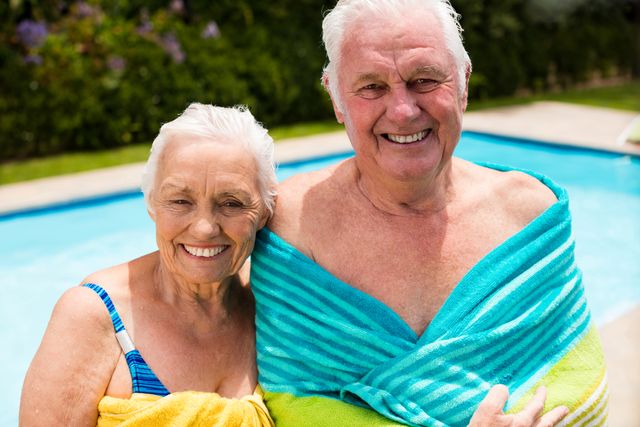 Senior couple wrapped in towel - Download Free Stock Photos Pikwizard.com