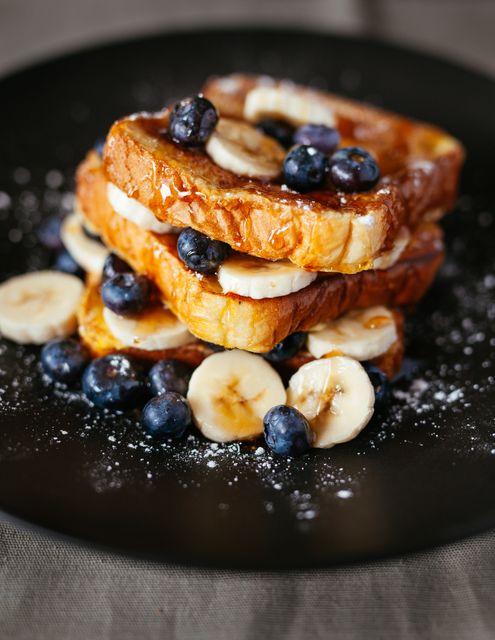 french toast with bananas and blueberries - Download Free Stock Photos Pikwizard.com