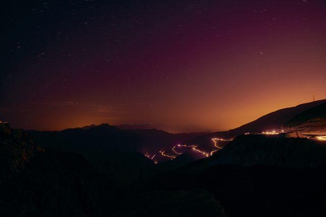 Scenic View of Mountains Against Sky at Night - Download Free Stock Photos Pikwizard.com