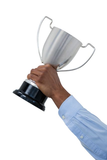 Hand of businessman holding trophy - Download Free Stock Photos Pikwizard.com