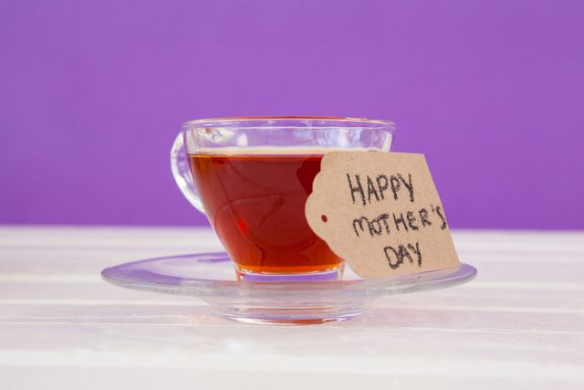 Happy mothers day card with cup of herbal tea - Download Free Stock Photos Pikwizard.com
