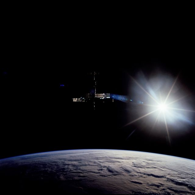 Mir space station as seen from STS-63 Discovery - Download Free Stock Photos Pikwizard.com