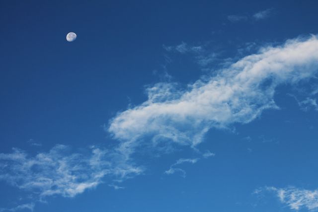 Scenic View of Blue Sky and Moon - Download Free Stock Photos Pikwizard.com