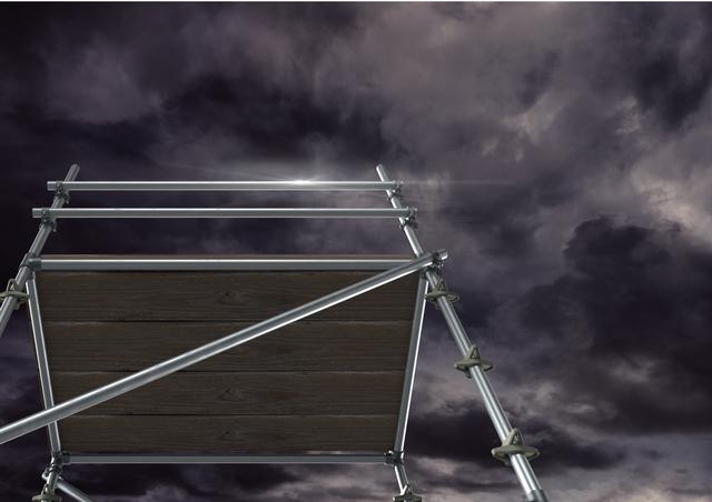 Dark clouds with 3D Scaffolding - Download Free Stock Photos Pikwizard.com