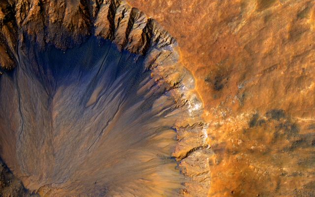 a crater on mars - Download Free Stock Photos Pikwizard.com