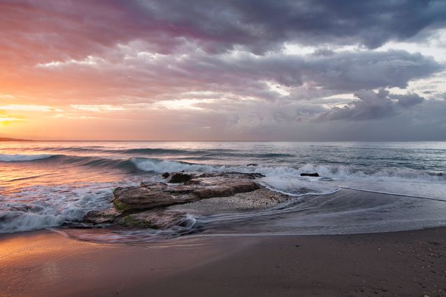 Ocean Wave Near Seashore Image during Sunset - Download Free Stock Photos Pikwizard.com