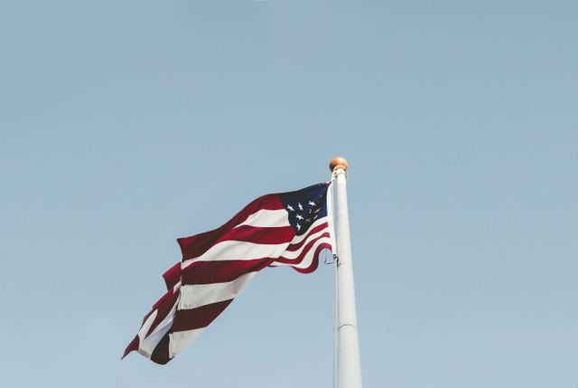 U.s. Flag and White Pole - Download Free Stock Photos Pikwizard.com