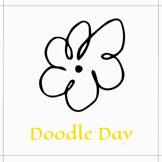 Image of flower drawing and doodle day on white background - Download Free Stock Videos Pikwizard.com