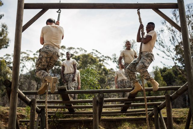 Military soldiers training rope climbing - Download Free Stock Photos Pikwizard.com