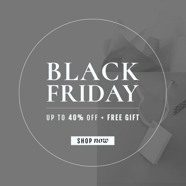 Composition of black friday sale offer text over present with ribbon. Black friday, christmas shopping, sales and retail concept digitally generated image.