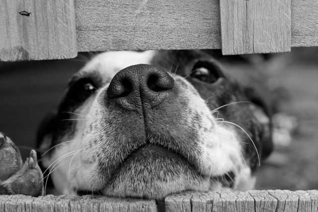 a dog looking over a fence - Download Free Stock Photos Pikwizard.com