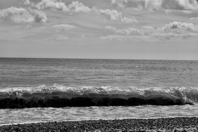 Aldeburgh black and white water wave - Download Free Stock Photos Pikwizard.com