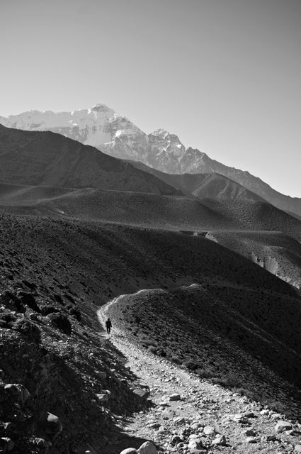 Nepal black and white walking- Download Free Stock Photos Pikwizard.com