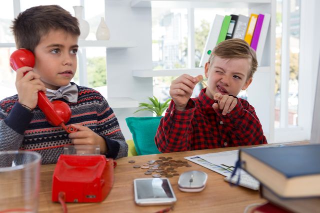 Kids as business executives working together - Download Free Stock Photos Pikwizard.com