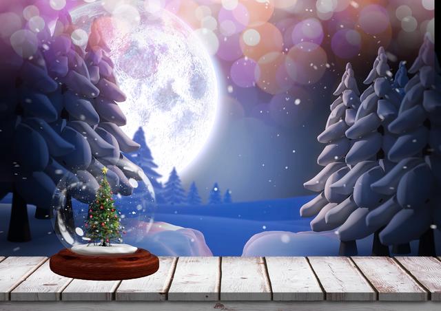 Digitally generated image of snowy landscape - Download Free Stock Photos Pikwizard.com