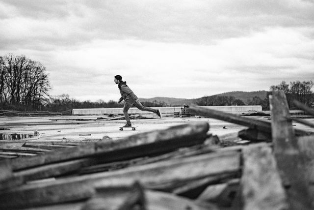 Man on Skateboard Outdoors Black White Photography - Download Free Stock Photos Pikwizard.com