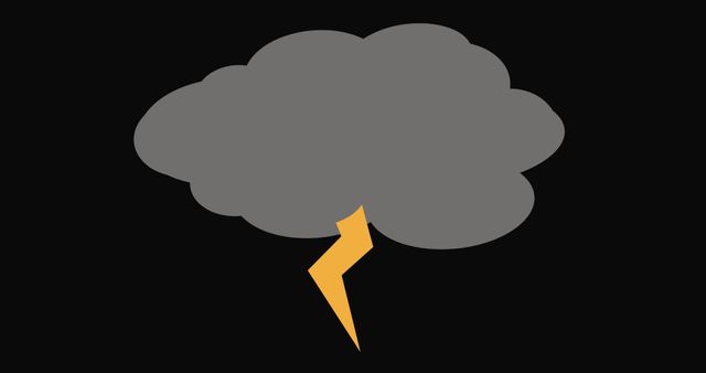 Illustrative image of thunderstorm breaking through cloud against black background, copy space - Download Free Stock Photos Pikwizard.com