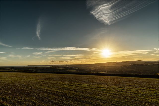 Sunset landscape fields- Download Free Stock Photos Pikwizard.com