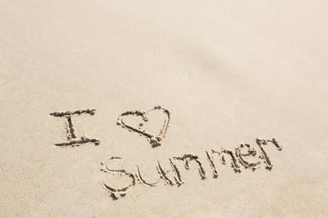 I love summer written on sand - Download Free Stock Photos Pikwizard.com