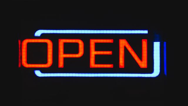 a neon sign that says open - Download Free Stock Photos Pikwizard.com