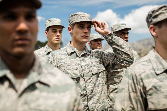 Military soldiers standing in boot camp - Download Free Stock Photos Pikwizard.com