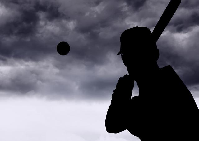 Silhouette of player playing baseball against sky in background - Download Free Stock Photos Pikwizard.com
