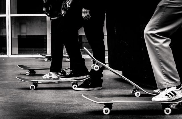 a group of people on skateboards - Download Free Stock Photos Pikwizard.com