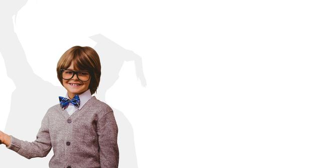 Digital composite image of boy with graduate shadow in back - Download Free Stock Photos Pikwizard.com