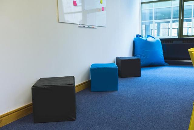 Cube seats in empty office