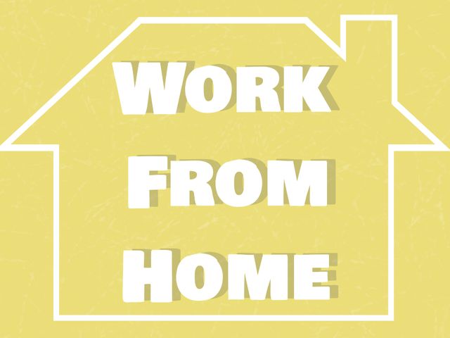 Composition of work from home text over house. Templates, business and background concept, digitally generated image.
