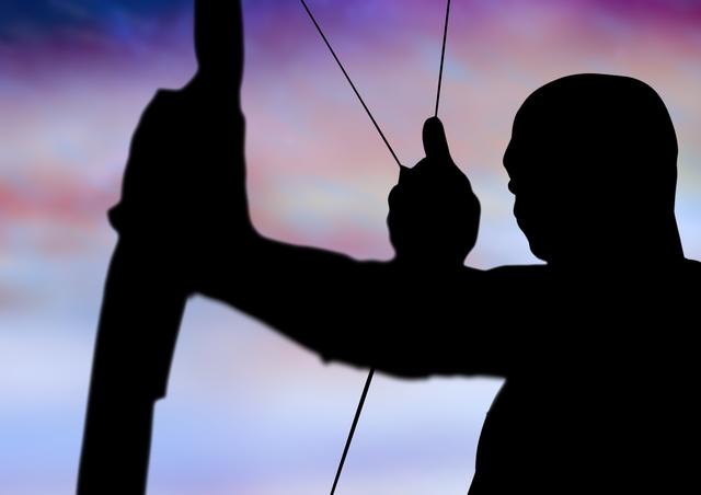 Silhouette of player practicing archery - Download Free Stock Photos Pikwizard.com