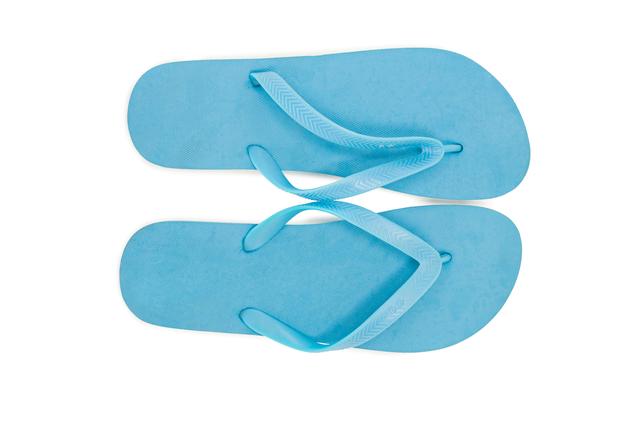 Pair of blue beach flip flop slipper - Download Free Stock Photos Pikwizard.com