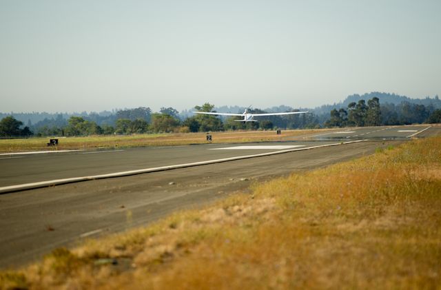 The e-Genius aircraft takes off for the start of the speed competition during the 2011 Green Flight Challenge, sponsored by Google, at the Charles M. Schulz Sonoma County Airport in Santa Rosa, Calif. on Thursday, Sept. 29, 2011. NASA and the Comparative Aircraft Flight Efficiency (CAFE) Foundation are having the challenge with the goal to advance technologies in fuel efficiency and reduced emissions with cleaner renewable fuels and electric aircraft. Photo Credit: (NASA/Bill Ingalls)