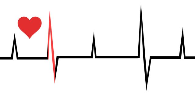 Illustration of pulse trace with red heart shape on white background, copy space - Download Free Stock Photos Pikwizard.com