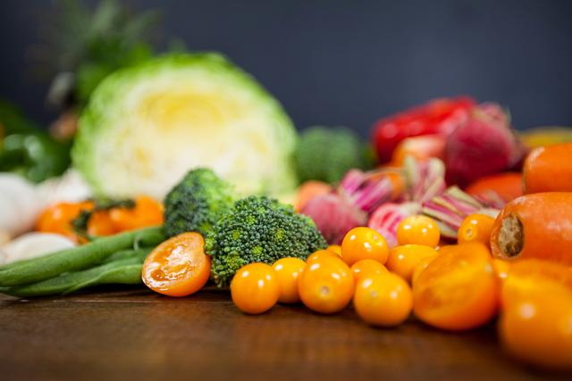Variety of fresh vegetables on table - diet concept - Download Free Stock Photos Pikwizard.com