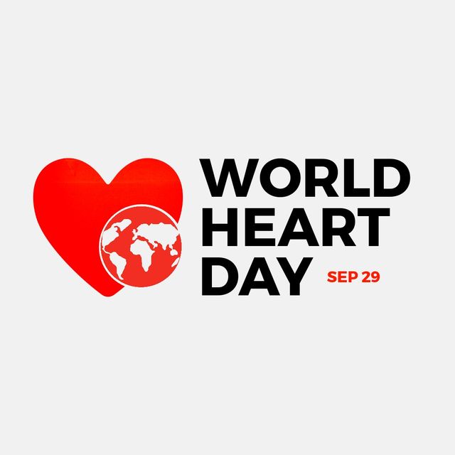 World heart day text banner with red heart and globe icon against white background - Download Free Stock Templates Pikwizard.com