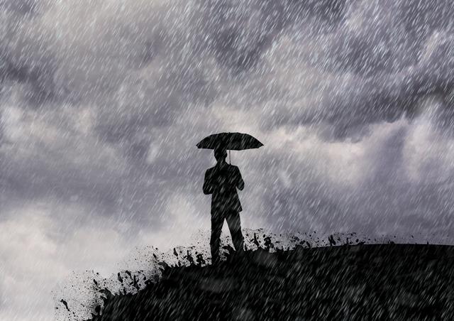 Man standing with umbrella in the rain - Download Free Stock Photos Pikwizard.com