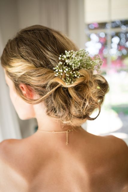 Close up of bride blond hair with flowers - Download Free Stock Photos Pikwizard.com