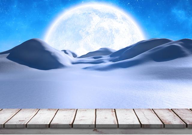 Empty wooden plank at night during winter - Download Free Stock Photos Pikwizard.com