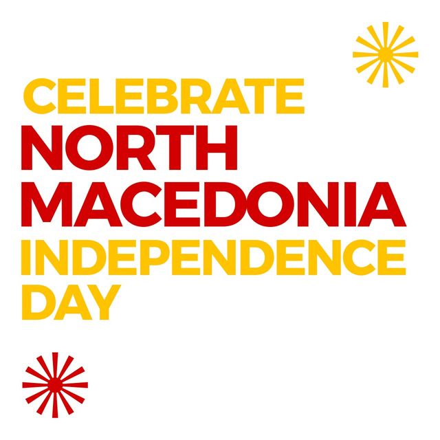 Illustration of celebrate north macedonia independence day text on white background, copy space - Download Free Stock Templates Pikwizard.com