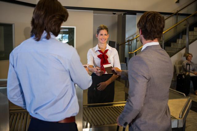 airport boarding pass counter