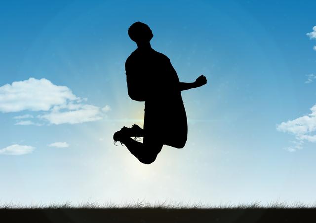 Man jumping in mid air with excitement - Download Free Stock Photos Pikwizard.com
