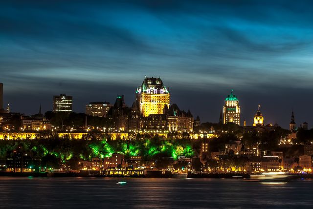 Quebec city at night - Download Free Stock Photos Pikwizard.com
