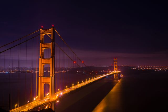 Golden Gate Bridge San Francisco night- Download Free Stock Photos Pikwizard.com