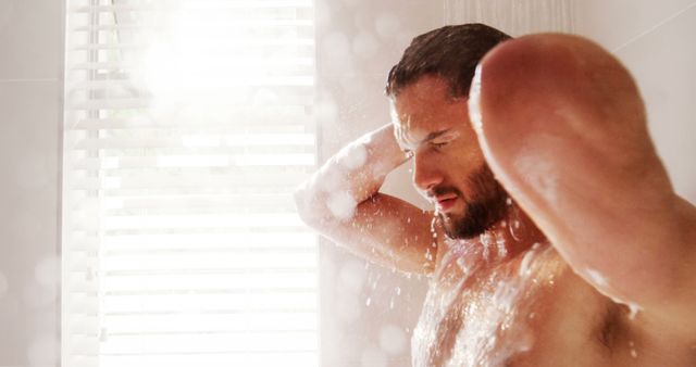 Man taking a shower in bathroom at home 4k - Download Free Stock Photos Pikwizard.com