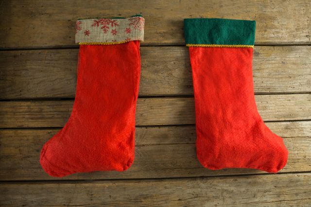 Christmas stocking on wooden wall - Download Free Stock Photos Pikwizard.com