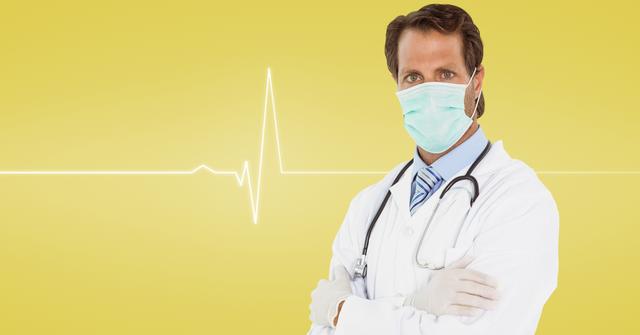 Doctor wearing doctor standing with his arms crossed against medical background - Download Free Stock Photos Pikwizard.com
