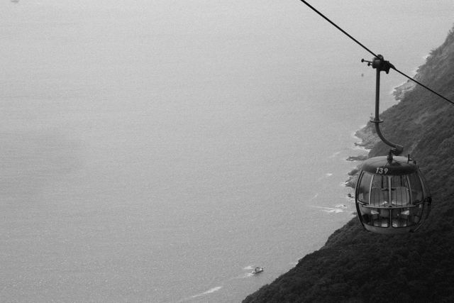 Metal Cable Car Going Up Grayscale Photo - Download Free Stock Photos Pikwizard.com