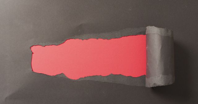 Torn Red Paper With Space For Copy Stock Photo - Download Image
