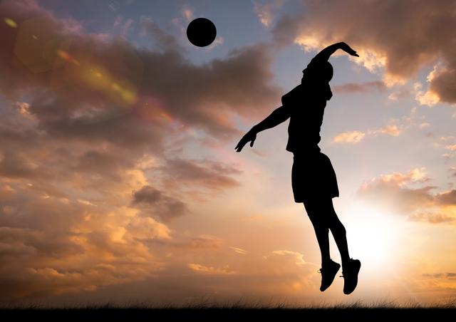 Silhouette of player hitting a ball - Download Free Stock Photos Pikwizard.com